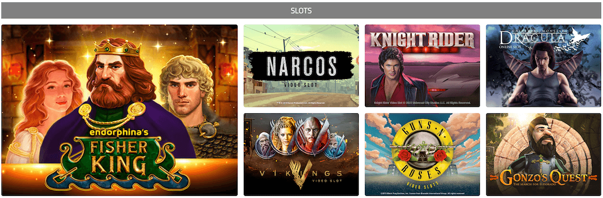 captura de pantalla de selección de Slots de casino playdoit